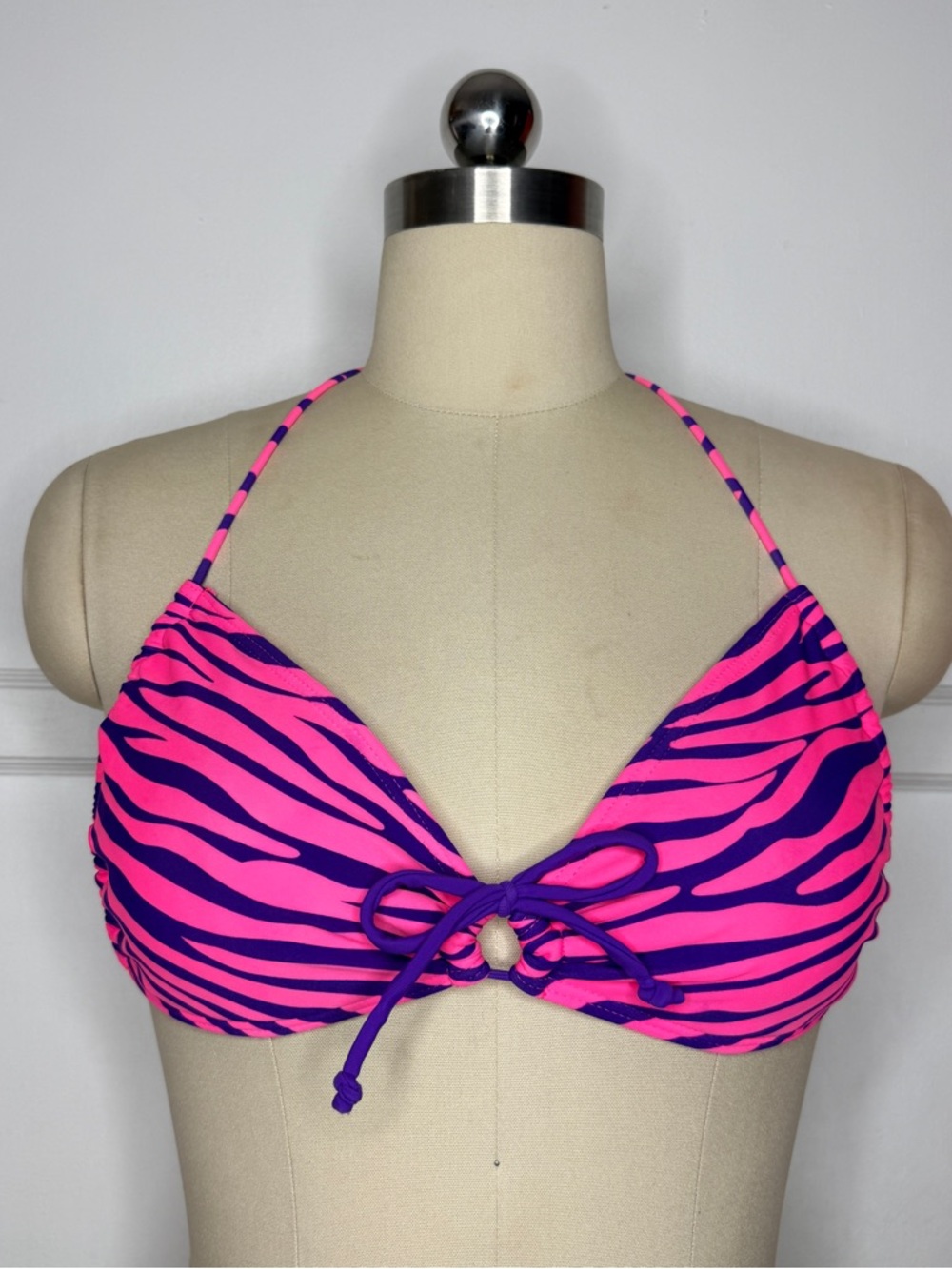 Joe Boxer pink zebra bikini top